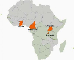 Map of Africa showing DMJ presence